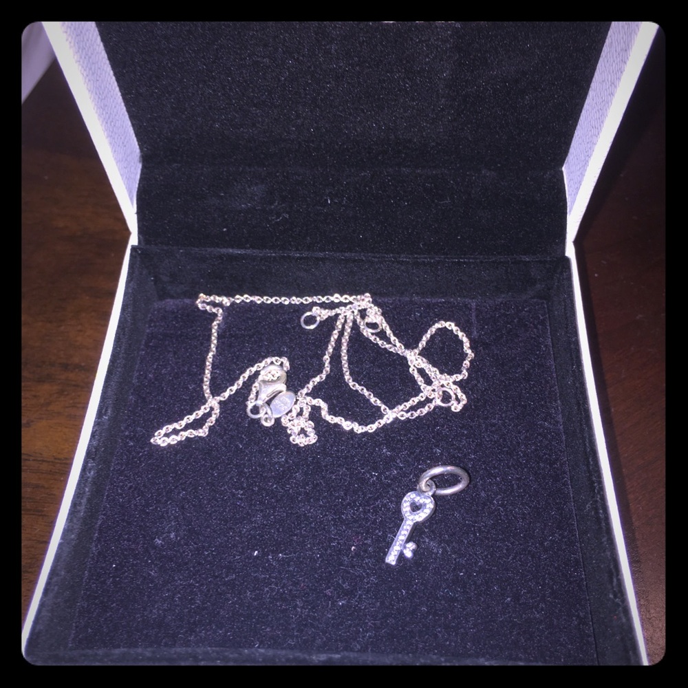 Pandora key charm necklace